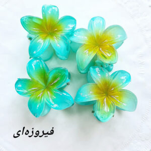 کلیپس مو زنانه مدل گل پلومریا کد 421 بسته 2 عددی